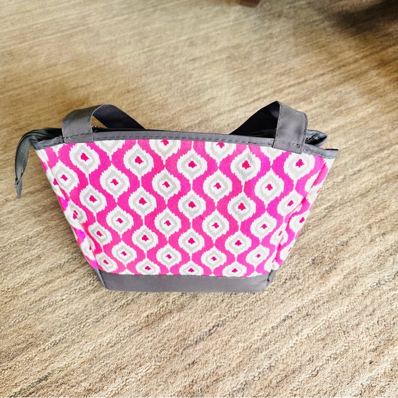 Fit & Fresh Pink Teardrop Ikat insulated Lunch Bag - Picture 7 of 16